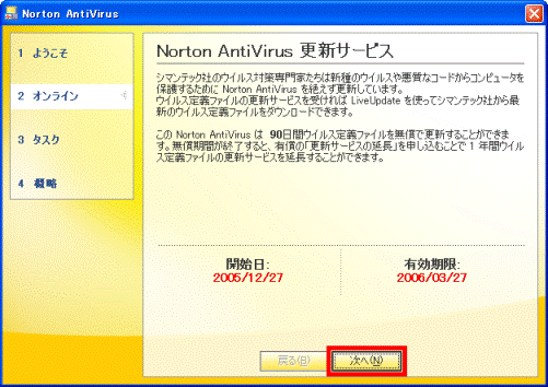 Norton AntiVirus 更新サービス