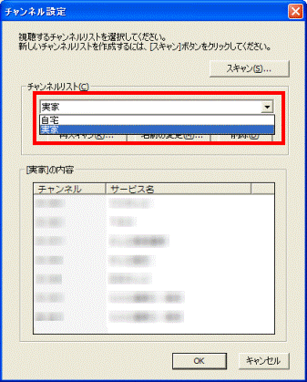チャンネルリスト