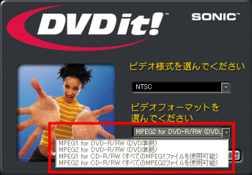 ビデオフォーマットを選んでください