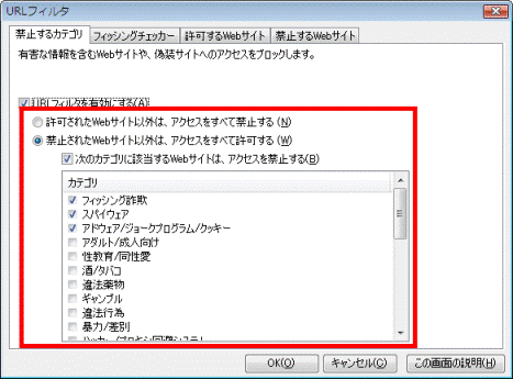 必要に応じてカテゴリを設定