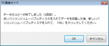 データのコピーが終了しました(1回目)。