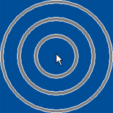 マウスポインターの周りに円が表示されている状態