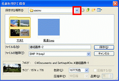 「保存する場所」