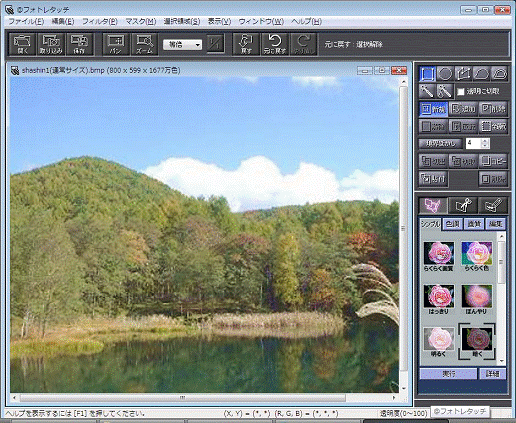 補正後の画像の確認