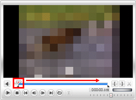 「ジョグバー」をドラッグし、必要な部分の終了位置に移動する