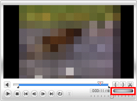 「ジョグホイール」を右または左にドラッグし、必要な部分の終了位置を調整する