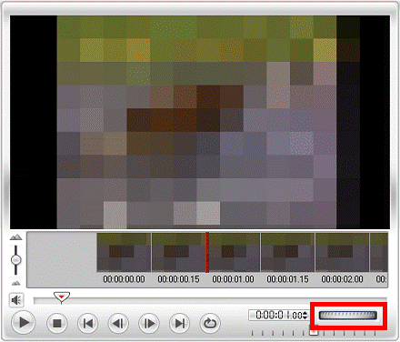 「ジョグホイール」を右または左にドラッグし、必要な部分の開始位置を調整する