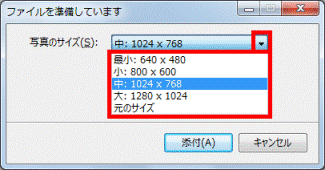 お好みのサイズを選択