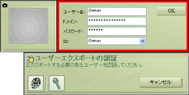 ログオンユーザーの認証-入力-