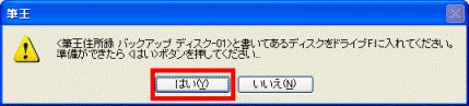 復元ディスクの挿入