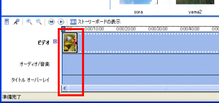 タイムラインの表示の確認
