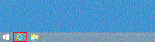 タスクバーの「Internet Explorer」