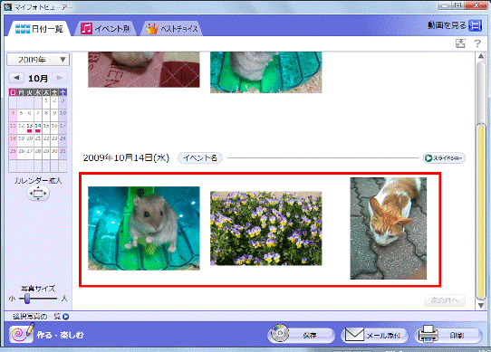 写真がマイフォトビューアーで表示されました