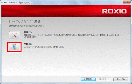 セットアップタイプの選択
