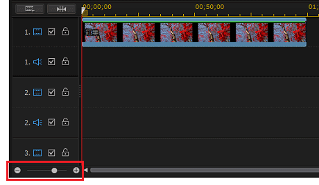 画面左下にある「+」(拡大)、「-」(縮小)をクリック