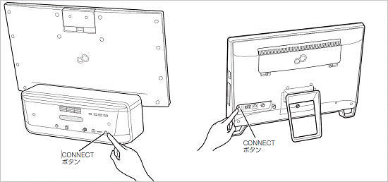 パソコン本体の「CONNECT」ボタンを押す
