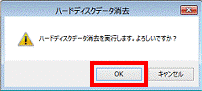ハードディスクデータ消去を実行します。よろしいですか?