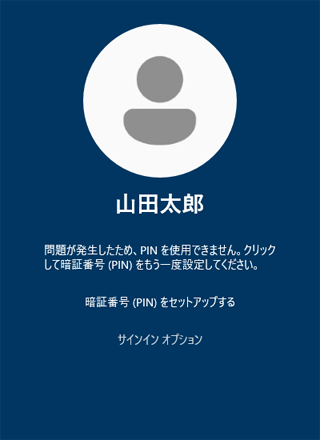 PINの入力欄が表示されない場合