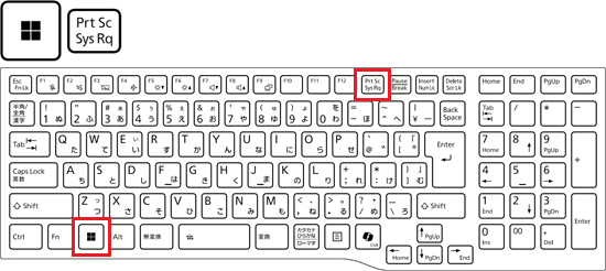【Windows】キーを押しながら【Prt Sc】キーを押す