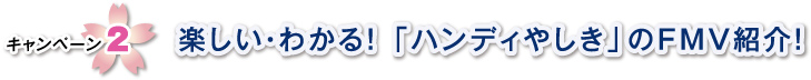キャンペーン2 楽しい・わかる! 「ハンディやしき」のFMV紹介!