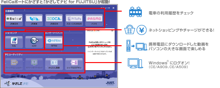 「かざしてナビ For FUJITSU」の画面イメージ