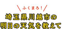 埼玉県川越市の明日の天気を教えて
