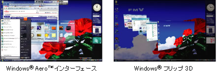 Windows® Aero™ インターフェイス/Windows®フリップ3D