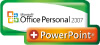 Microsoft® Office Personal 2007とMicrosoft® Office PowerPoint® 2007のロゴ
