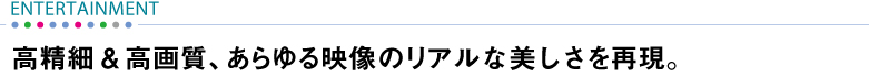 【ENTERTAINMENT】 高精細&高画質、あらゆる映像のリアルな美しさを再現。