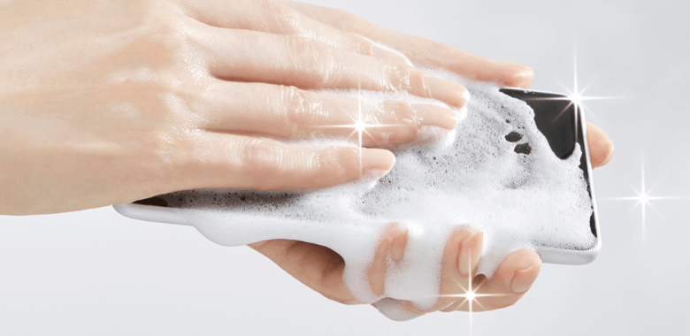 泡ハンドソープで丸洗いできる