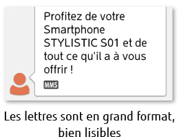 Les lettres sont en grand format, bien lisibles