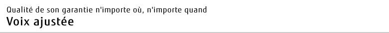 Qualité de son garantie n'importe où, n'importe quand Voix ajustée
