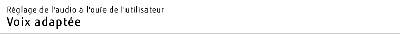 Réglage de l'audio à l'ouïe de l'utilisateur Voix adaptée