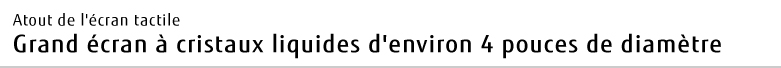 Atout de l'écran tactile Grand écran à cristaux liquides d'environ 4 pouces de diamètre