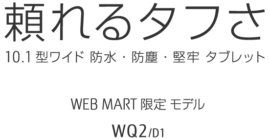 頼れるタフさ 10.1型ワイド 防水・防塵・堅牢タブレット WEBMART限定モデル WQ2/D1