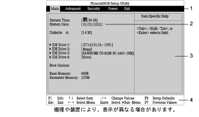 FMWORLD.NET: 2 BIOSセットアップの操作のしかた