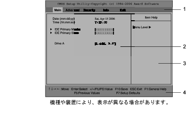 FMWORLD(法人) ： FMV-E3220 > 2 BIOSセットアップの操作のしかた ：富士通