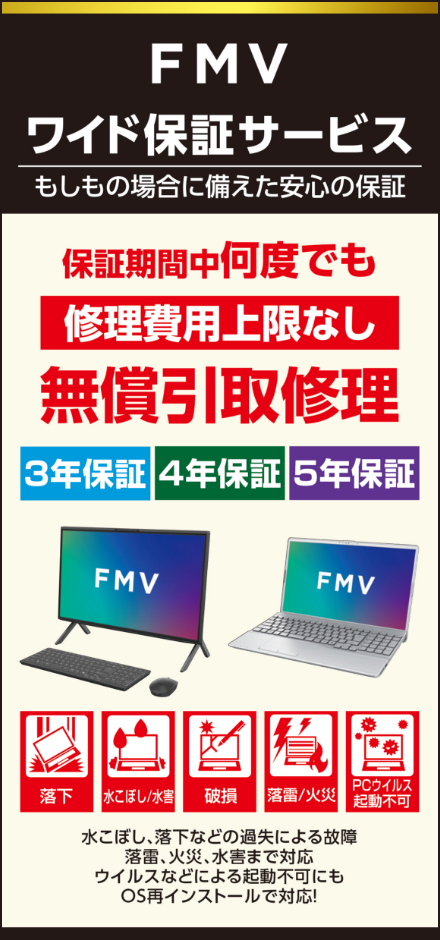 画像はワイド保証POSAカード、4年保証の場合