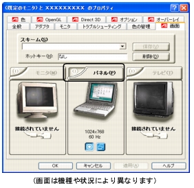 画面のプロパティ - 詳細設定 - パネル
