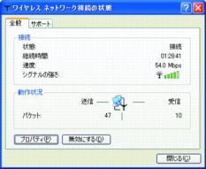 ワイヤレス ネットワーク接続の状態