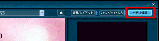 「ビデオ情報」ボタン