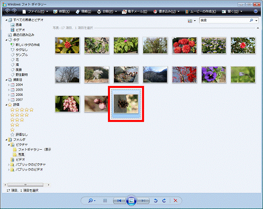向きを変更する画像をクリック