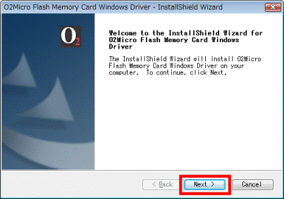 O2Micro Flash Memory Cradr Windows Driver - InstallShield Wizard