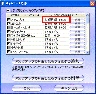 バックアップのタイミング