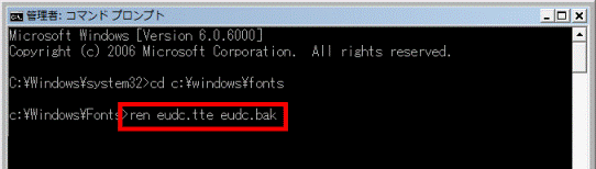 renコマンドを入力