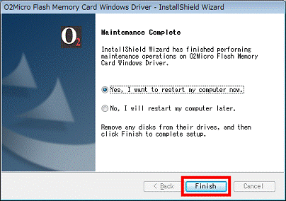 「Finish」ボタンをクリック