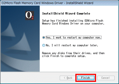 「Finish」ボタンをクリック