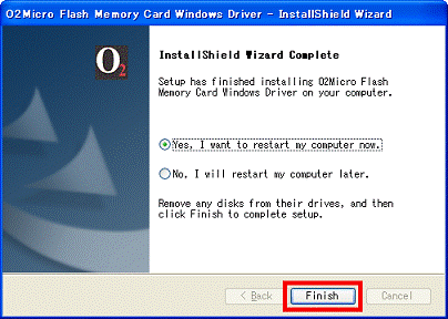 「Finish」ボタンをクリック