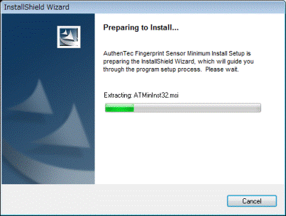 Preparing to Install... と表示されます
