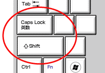 【Shift】キー+【Caps Lock】キー